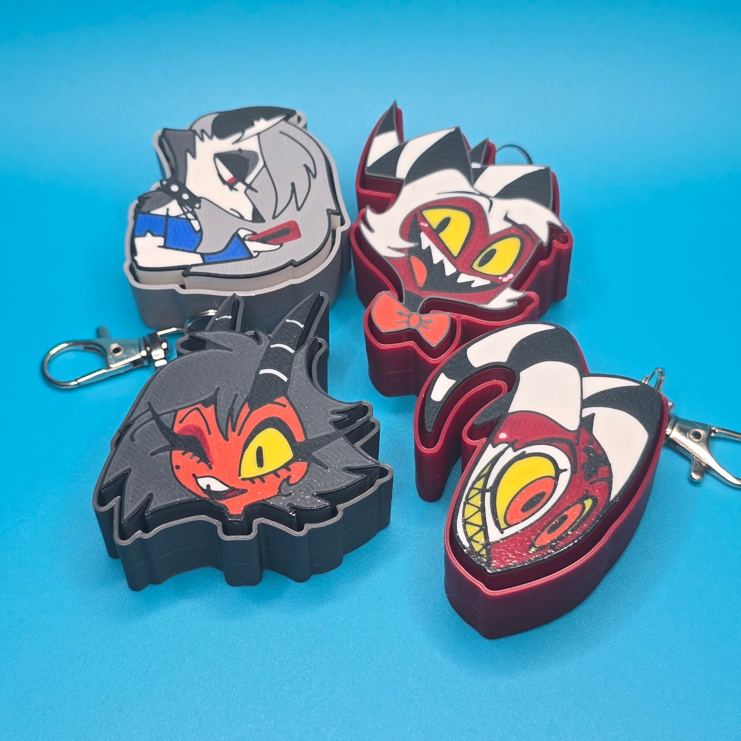 Helluva Boss Inspired Fidget Clicker Keychains