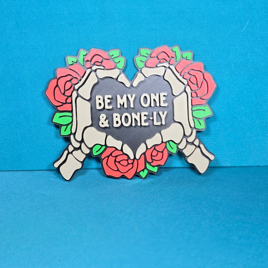 Be My One & Bone-ly" Skeleton Heart Wall Hanging
