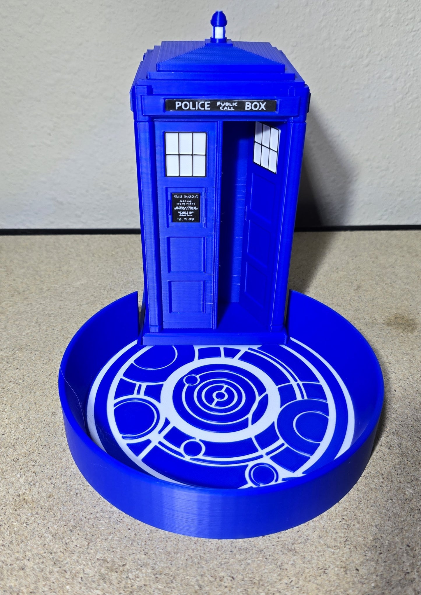 TARDIS Dice Tower with Gallifreyan Dice Catcher — 3D Printed Tabletop Accessory