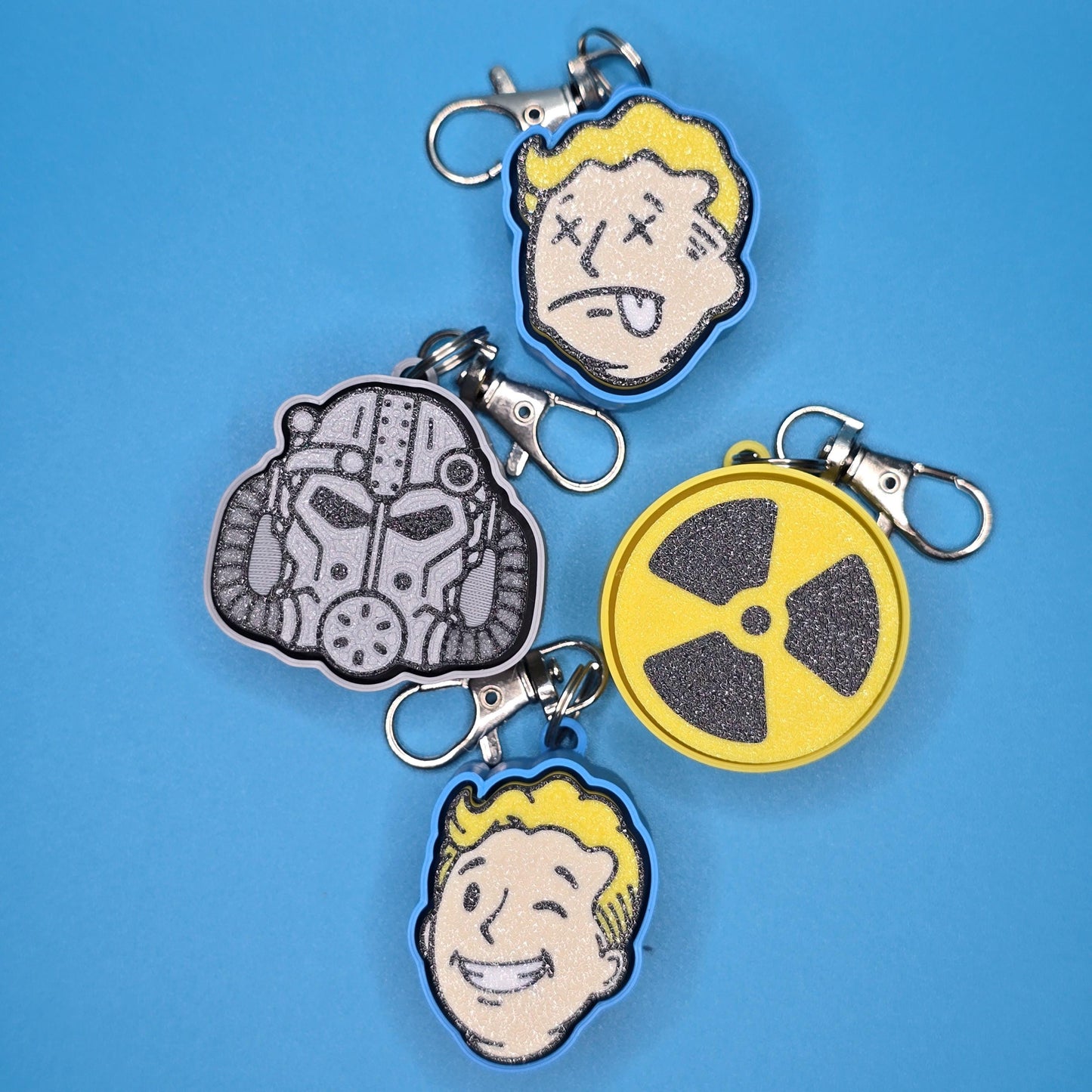 Fallout Inspired Fidget Clicker Keychains | 3D Printed Post-Apocalyptic Desk Toys & EDC Accessories
