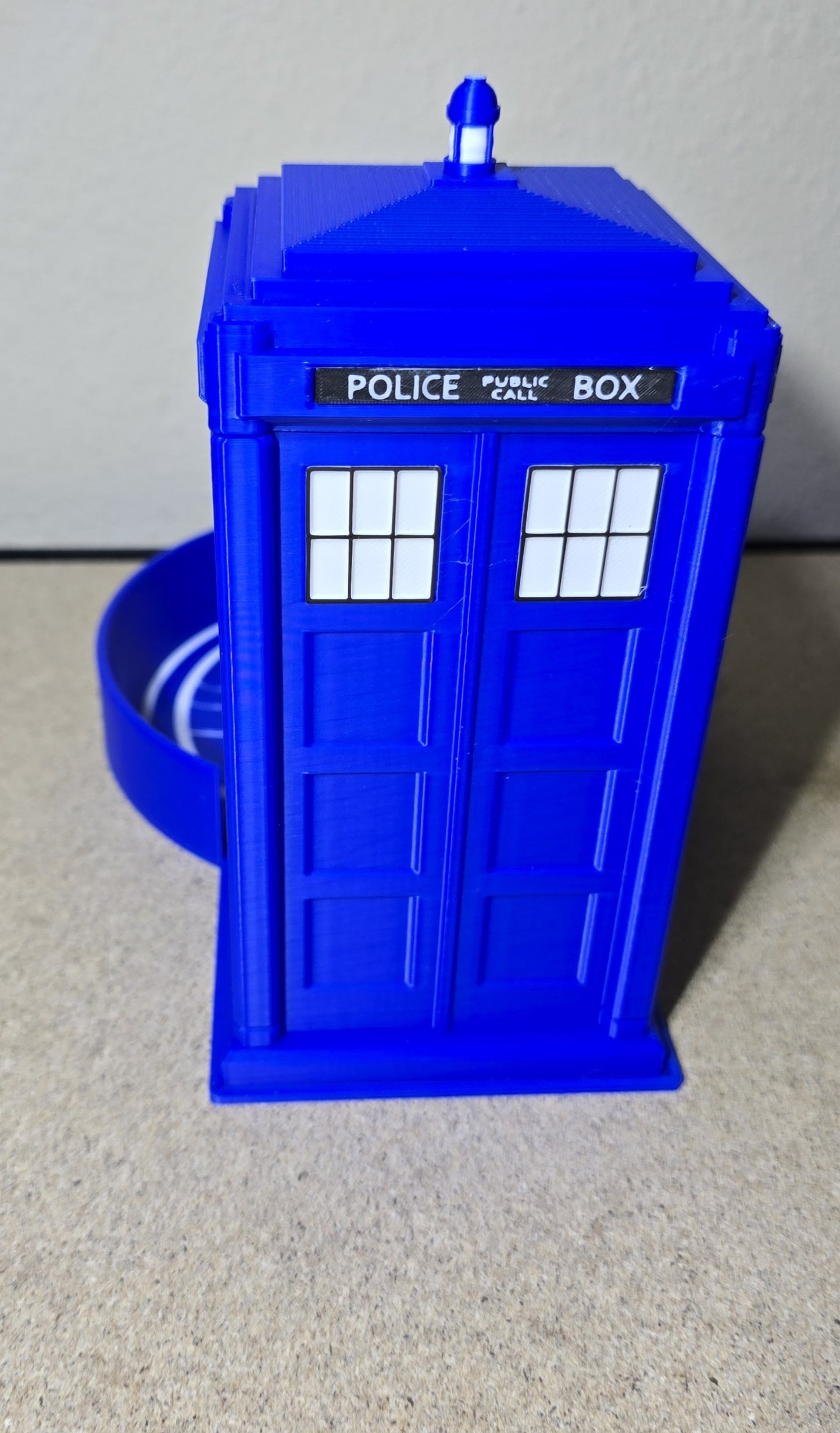 TARDIS Dice Tower with Gallifreyan Dice Catcher — 3D Printed Tabletop Accessory